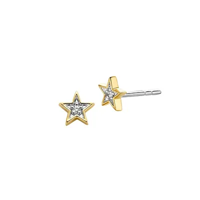 Starry Universe 18K Goldplated, Sterling Silver & Zirconia White Earrings