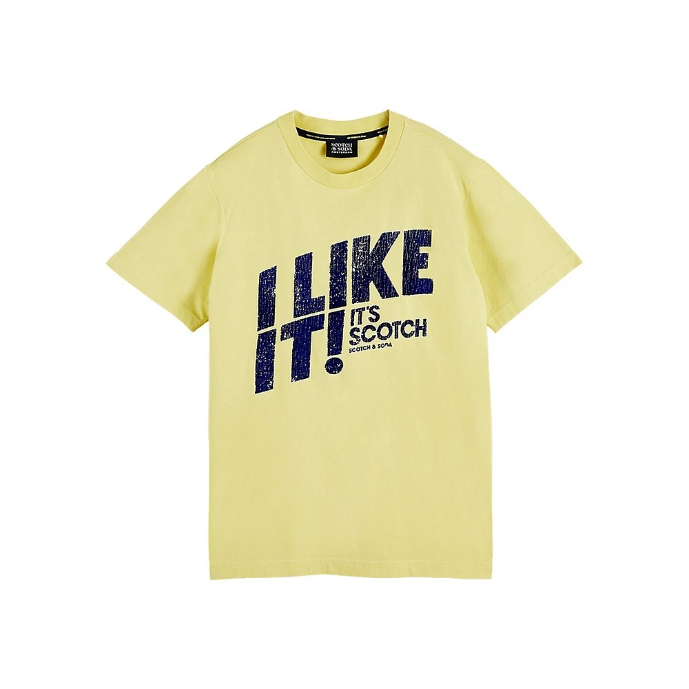 Garment-Dyed Graphic Cotton T-Shirt
