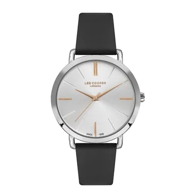 Ladies Lc07238.331 3 Hand Silver Watch With A Black Leather Strap And A Silver Dial