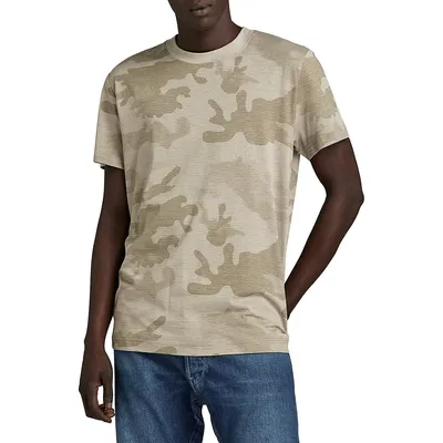 Striped Camouflage Crewneck T-Shirt