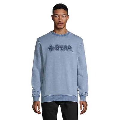 Distressed-Logo Faded Sweatshirt