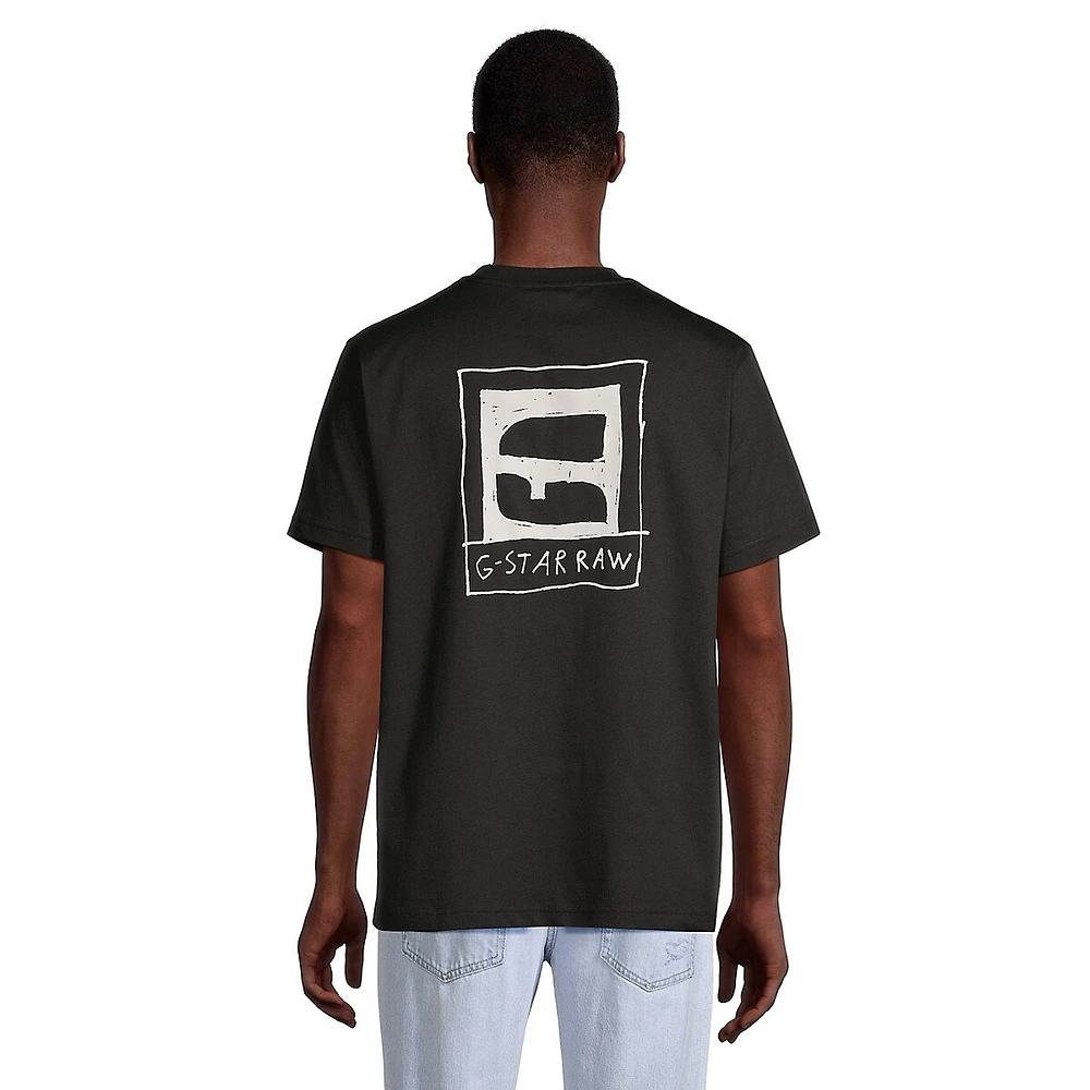 Loose-Fit Scratch Logo Graphic T-Shirt