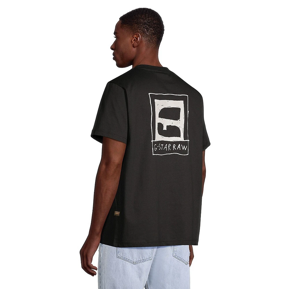 Loose-Fit Scratch Logo Graphic T-Shirt