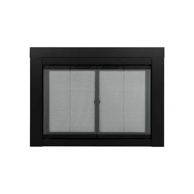 Petite portes de foyer à deux volets en verre trempé transparent Ascot