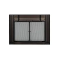 Alpine Medium Cabinet-Style Clear Tempered-Glass Fireplace Doors