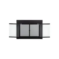 Alpine Medium Cabinet-Style Clear Tempered-Glass Fireplace Doors