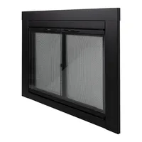 Alpine Medium Cabinet-Style Clear Tempered-Glass Fireplace Doors
