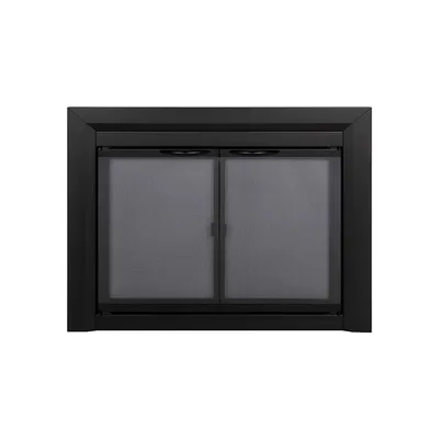 Carlisle Small Cabinet-Style Smoke Tempered-Glass Fireplace Doors