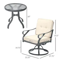 Patio Table Set With Swivel Chairs