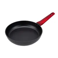 Forged 10 Inch Aluminum Fry Pan With Black Nonstick Coating And Red Soft Touch Bakelite Handles