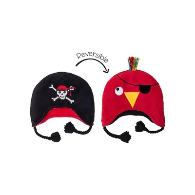 Baby's & Kid's Reversible Pirate Ship/Parrot Fleece Hat