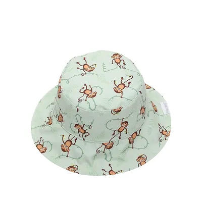 Chapeau de soleil réversible avec motif lion et singe facteur protection contre les rayons UV 50 pour bébé tout-petit