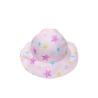 Chapeau de soleil réversible à motif narval et d'étoile mer pour bébé tout-petit avec facteur protection contre les rayons UV 50+