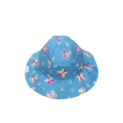 Chapeau de soleil réversible à fleurs et papillons pour bébé tout-petit avec facteur protection contre les rayons UV 50