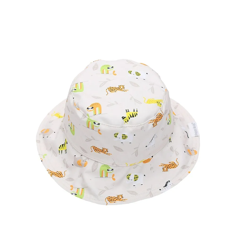 Chapeau de soleil réversible à motif zoo avec facteur protection contre les rayons UV 50 pour bébé et tout-petit