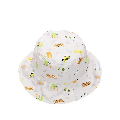 Chapeau de soleil réversible à motif zoo avec facteur protection contre les rayons UV 50 pour bébé et tout-petit
