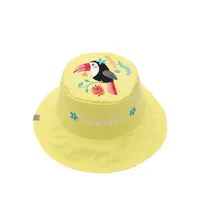 Chapeau de soleil réversible pour enfants et tout-petits Melon d'eau/Toucan avec facteur protection contre les rayons UV 50+