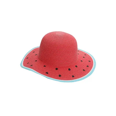 Chapeau de paille à motif de melon d'eau pour tout-petit avec facteur de protection solaire 50