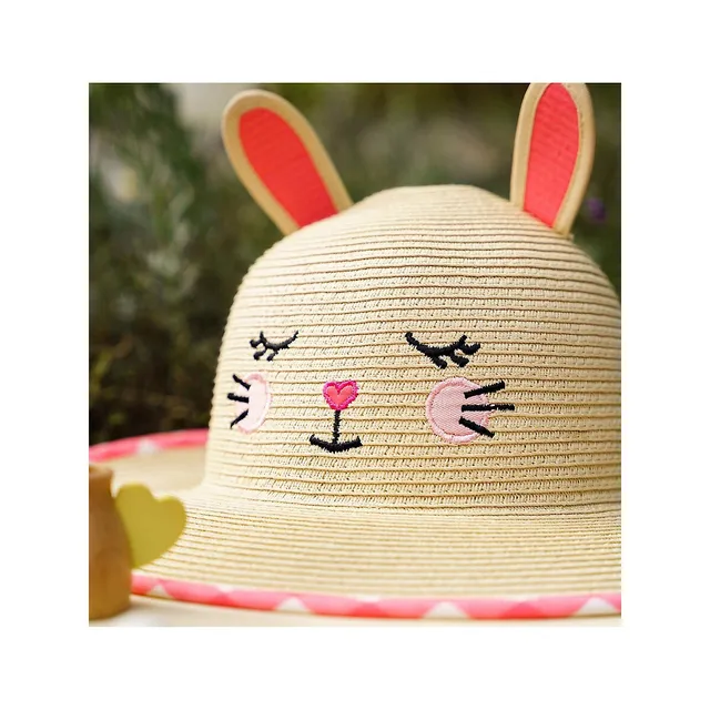 Kids Packable Lifeguard Bear Straw Hat - FlapJackKids