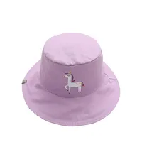 Chapeau de soleil réversible en coton à motif de licorne avec facteur de protection contre les rayons UV 50 pour tout-petit