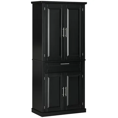 72" Kitchen Pantry Storage Cabinet With 4 Doors, Drawer