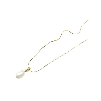 State Of Flow 14K Goldplated & 25MM Baroque Pearl Pendant Necklace