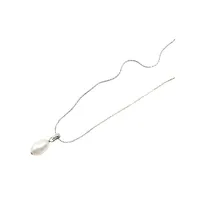 State Of Flow Rhodium-Plated & 25MM Baroque Pearl Pendant Necklace