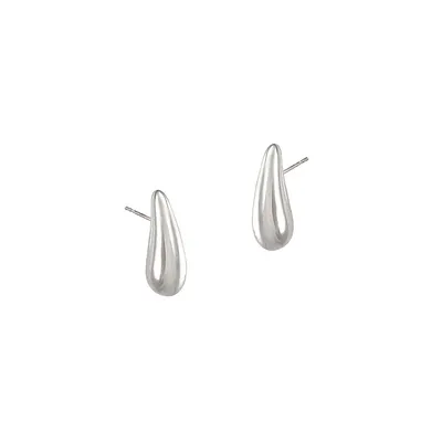 Mini Droplet Rhodium-Plated Stud Earrings