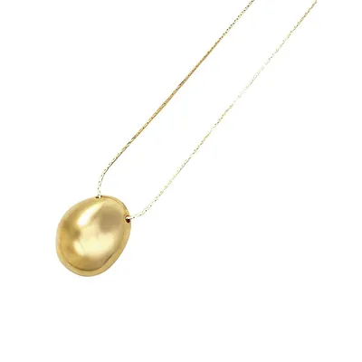 Galina 14K Goldplated Large Pendant Necklace