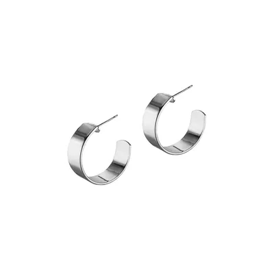 Liberty Small Rhodium-Plated Hoop Earrings