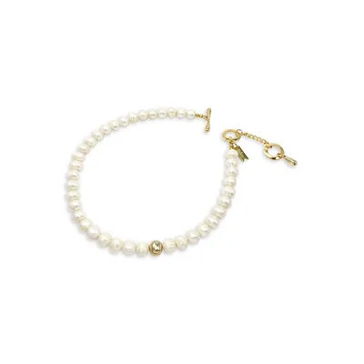 Paloma 12MM Freshwater Pearl & Goldplated Collar Necklace