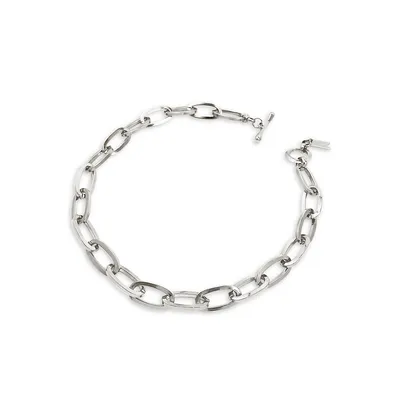 Galina Rhodium-Plated Chainlink Collar Necklace