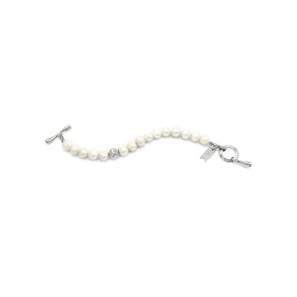 Paloma 12MM Freshwater Pearl & Rhodium-Plated Bracelet