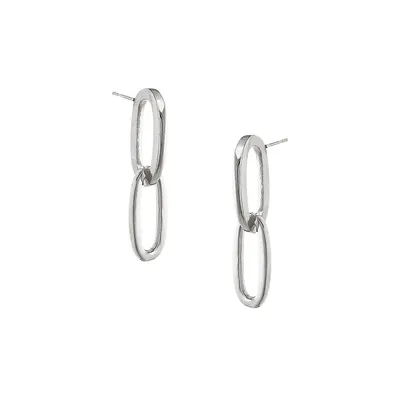 Galina Rhodium-Plated Chainlink Stud Earrings