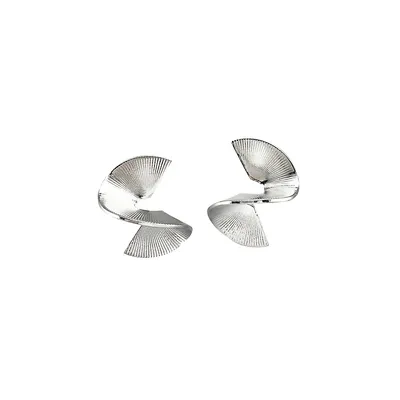 Solarwave Mini Rhodium-Plated Stud Earrings