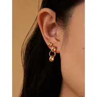 Axel 14K Goldplated Chainlink Drop Earrings