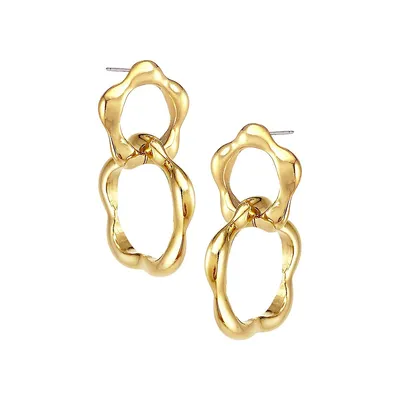 Amphora Wildflower 14K Goldplated Double-Drop Earrings