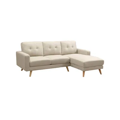 San Marino 87.75" Wide Tufted Linen Sectional Sofa