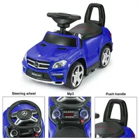 Push Car For Kids, Mercedes-benz Amg Gl63 4-in-1 Baby Walker, Detachable Bar, Leather Seat, Mp3