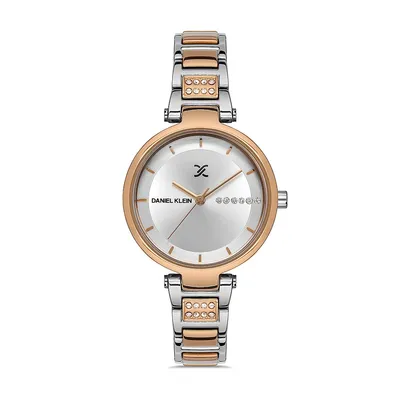 Slim Analog Womens Stainless Steel Bracelet Watch With Swarovski Crystal Accented Dial