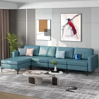Modular L-shaped Sectional Sofa W/ Reversible Chaise & Usb Ports