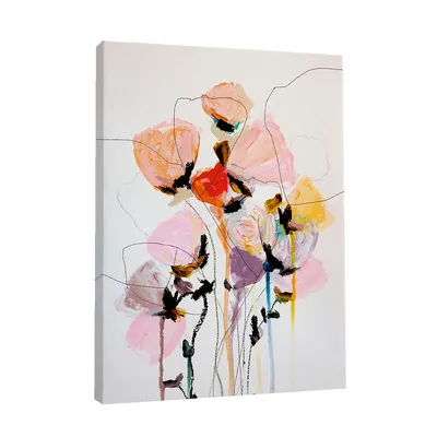 Pink Floral Canvas Wall Art