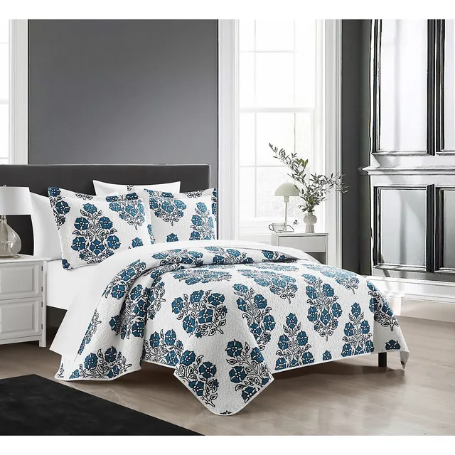 Chic Home Parson Green 3 Piece Reversible Floral Quilt Set Bedding