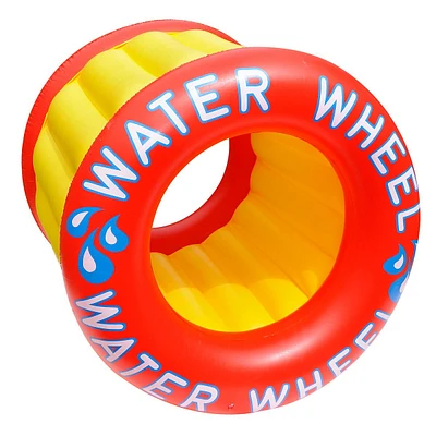 Inflatable Yellow Water Wheel Swimming Pool Float, 14-inch