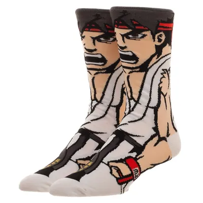 Street Fighter Ryu Character Animigos Crew Socks