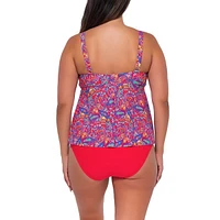 Women's Rue Paisley Marin Underwire Adjustable Shirring Swimwear Tankini Top