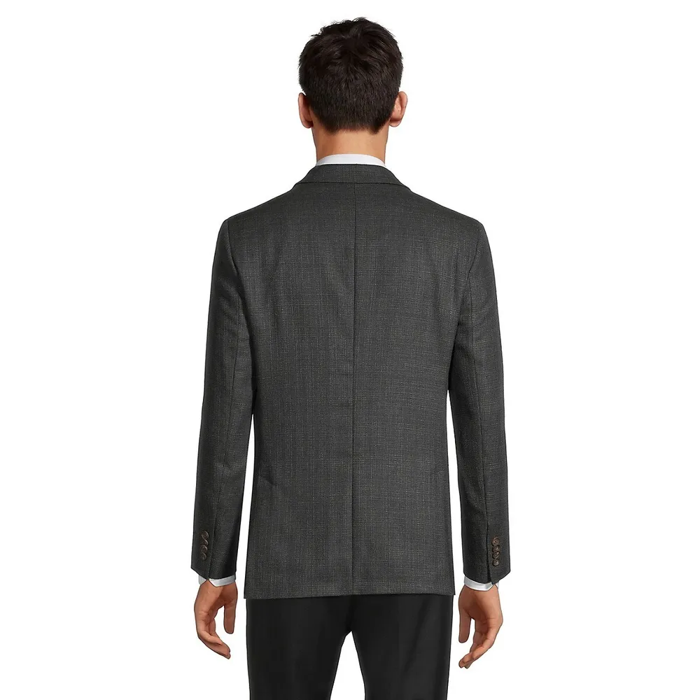 Regular-Fit Textured Patch-Pocket Blazer