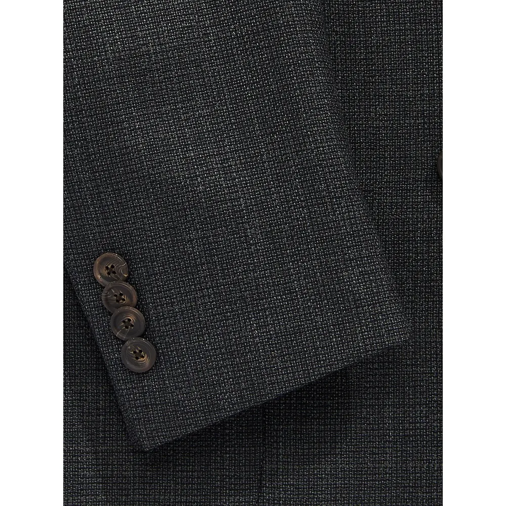 Regular-Fit Textured Patch-Pocket Blazer