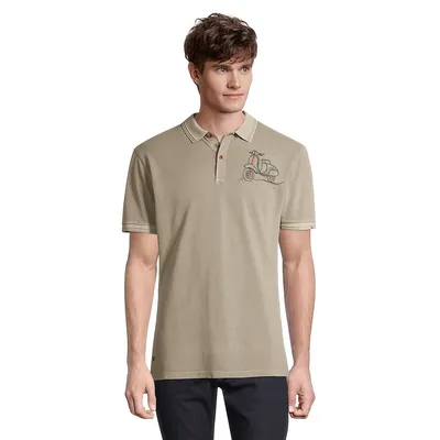 Scooter-Embroidered Polo Shirt
