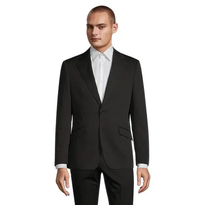 Single-Breasted Solid-Colour Suit Jacket
